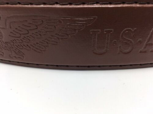 Brown Patriotic Genuine Leather Belt USA and Eagle Decoration