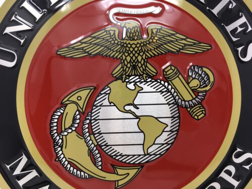 US Marine Corps Logo 12" Round Metal Sign