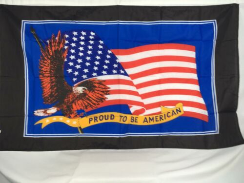 Proud To Be American 3'x5' US Flag With Bald Eagle