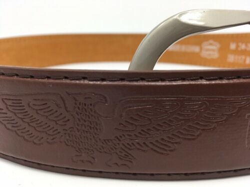 Brown Patriotic Genuine Leather Belt USA and Eagle Decoration