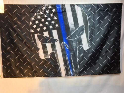 The Punisher Thin Blue Line 3'x5' Support Police Flag