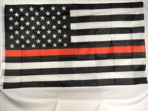 Firefighters Thin Red Line American Flag 3'x5'