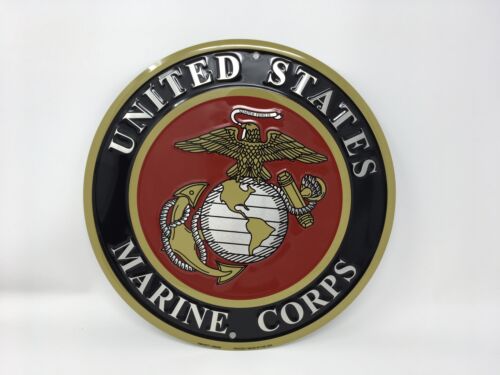 US Marine Corps Logo 12" Round Metal Sign