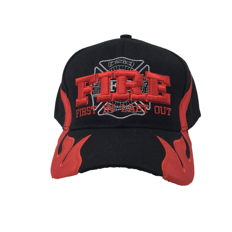 First In Last Out Fire Department Hat Black