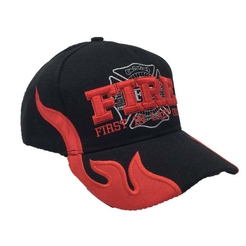 First In Last Out Fire Department Hat Black