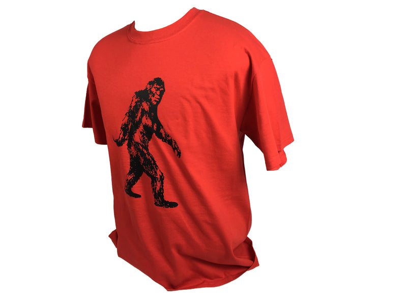 Red Sasquatch Bigfoot Walking T-Shirt
