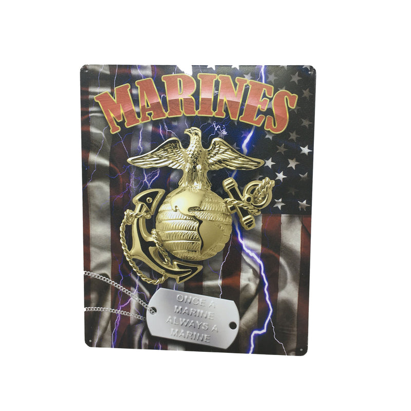 US Marines Once a Marine Always a Marine 15"x12" Tin Sign