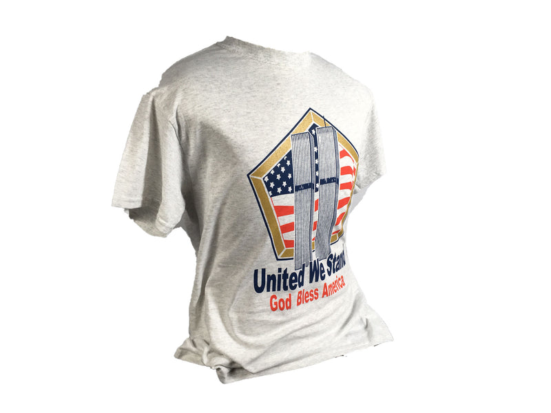 Gray United We Stand God Bless America Twin Towers Pentagon T-Shirt