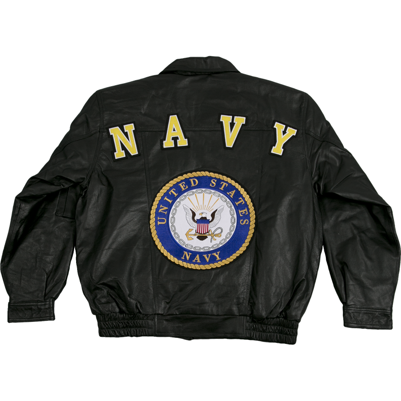 Men's US Navy Black Leather Jacket