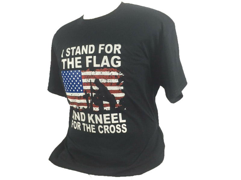 I Stand For The Flag And Kneel For The Cross Black T-Shirt